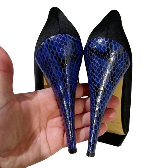 Nicholas Kirkwood Python Heel Platform Pumps 7.5 Black NEW - Picture 9 of 10
